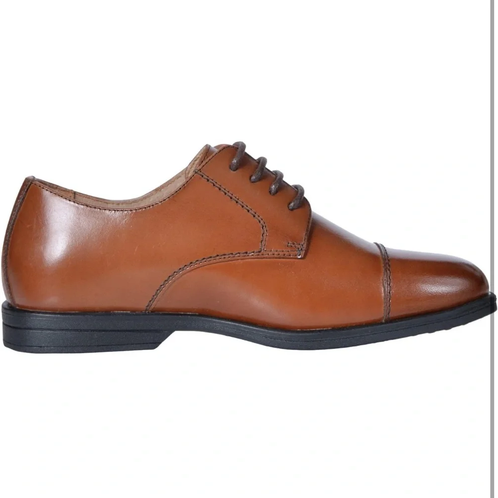 Florsheim Kids Reveal Cap Toe Ox, Jr. Toddler Cognac Leather Boys Size 10M